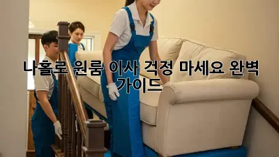 나홀로 원룸 이사? 걱정 마세요! 완벽 가이드!