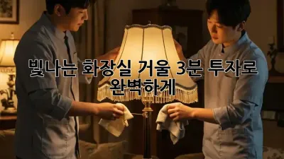 빛나는 화장실 거울, 3분 투자로 완벽하게! ✨